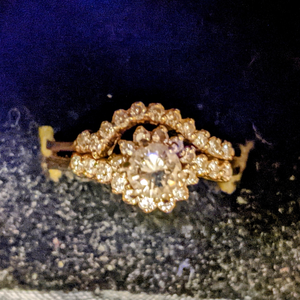 14k Gold Diamond Wedding Set